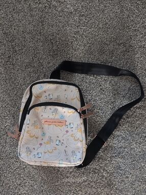 Petunia Pickle Bottom Beige & Gold Belle Print Crossbody Bag